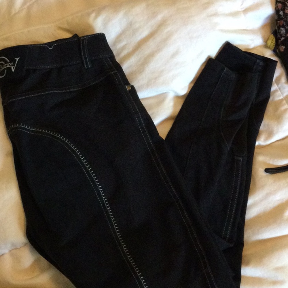 Ovation black riding pants with white stitching size 24